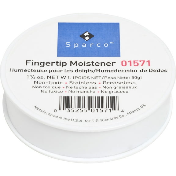 Sparco, SPR01571, 1 3/4 Ounce Fingertip Moistener, 1 Each, White