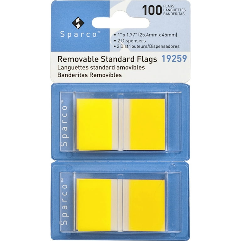 Sparco Removable Standard Flags in Dispenser - 100 x Blue - 1.75 Sparco Removable Standard Flags in Dispenser - 100 x Blue - 1.75