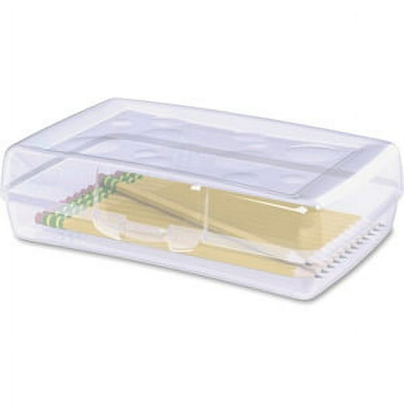 Sparco, SPR23810, Clear Plastic Pencil Box, 1 Each, Clear