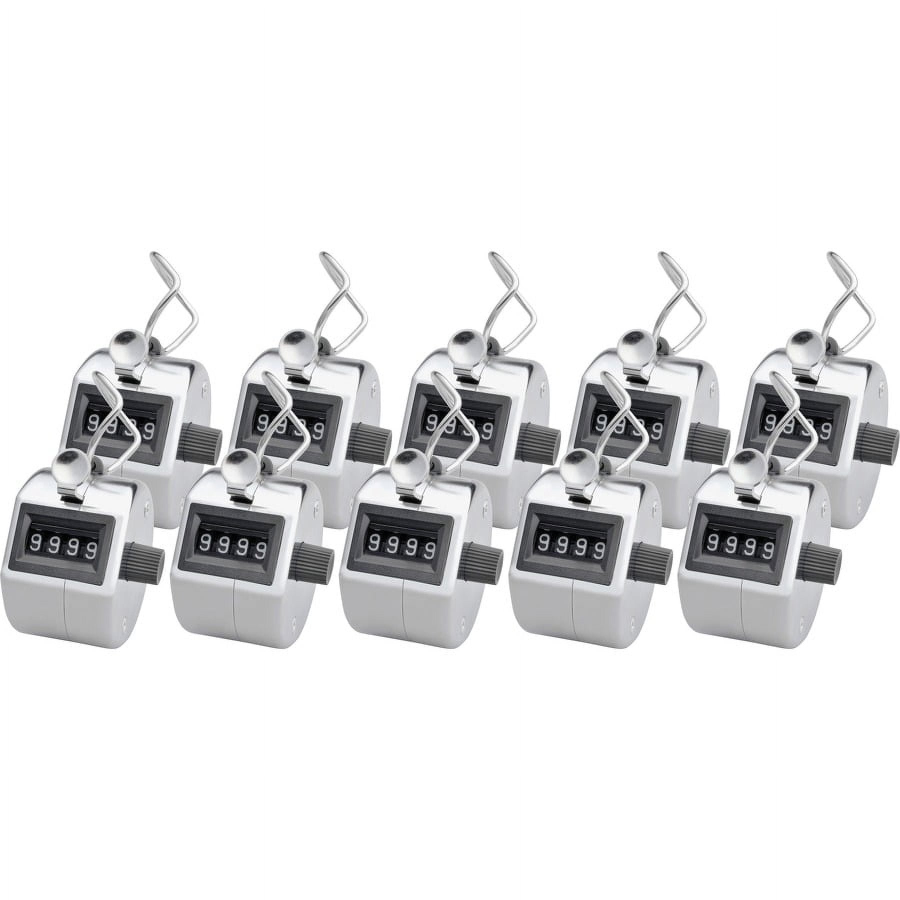 Silver Chrome-Plated Finger Ring Tally Counter Set