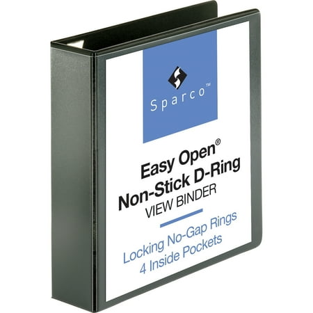 Sparco, SPR26960, Locking D-Ring View Binders, 1 Each, Black