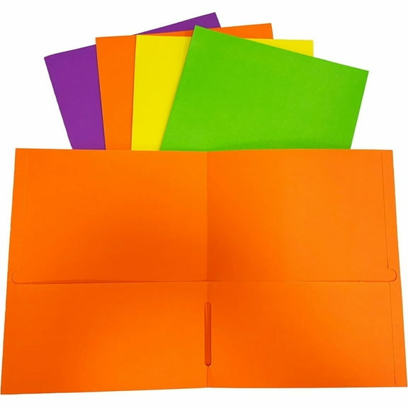 Sparco SPR78548 2-Pocket Leatherette Portfolio- Assorted - 25 Per Box