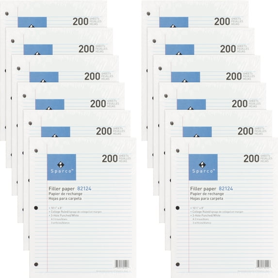 Sparco, SPR82124BD, 3HP Notebook Filler Paper, 2400 / Bundle
