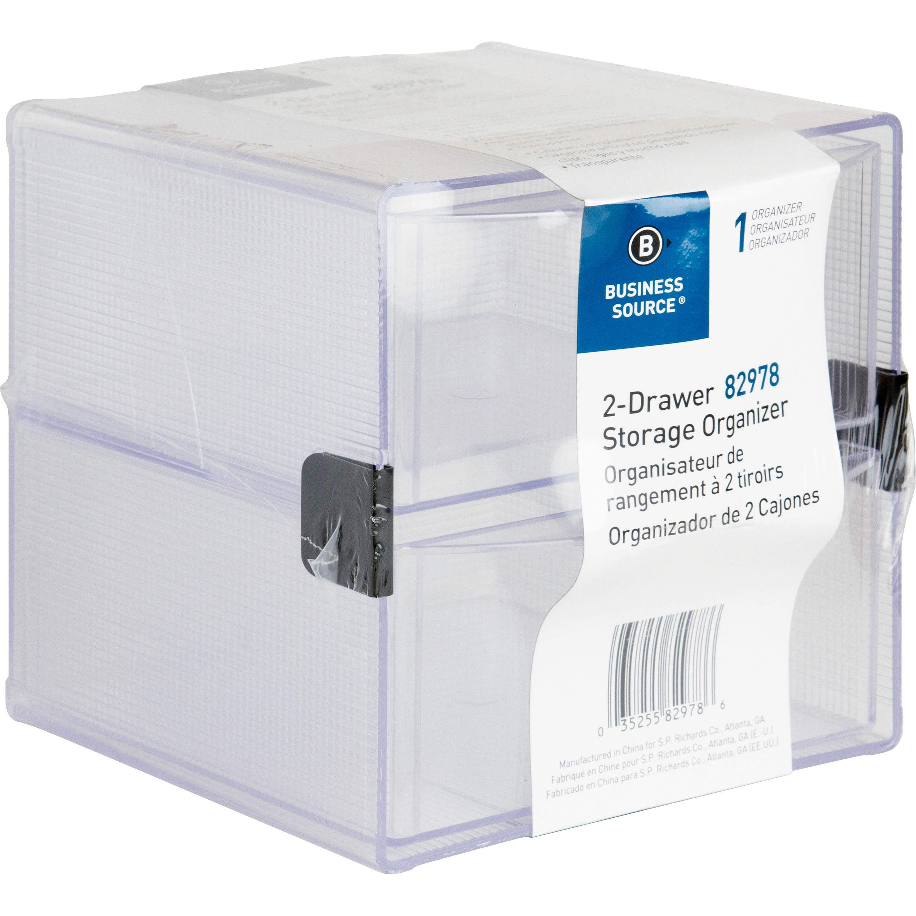 Sparco 2-Drawer Storage Organizer - 6 in x 6 in x 6 in - Clear