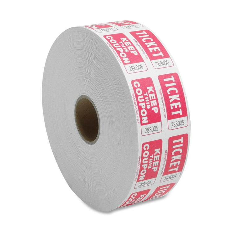 Sparco Roll Tickets - Red - 2000/Roll Sparco Roll Tickets - Red - 2000/Roll