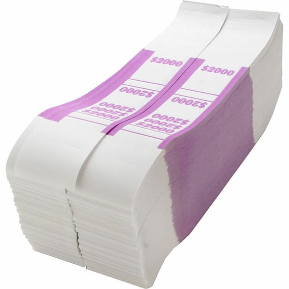 Sparco, SPRBS2000WK, White Kraft ABA Bill Straps, 1000 / Pack, Violet
