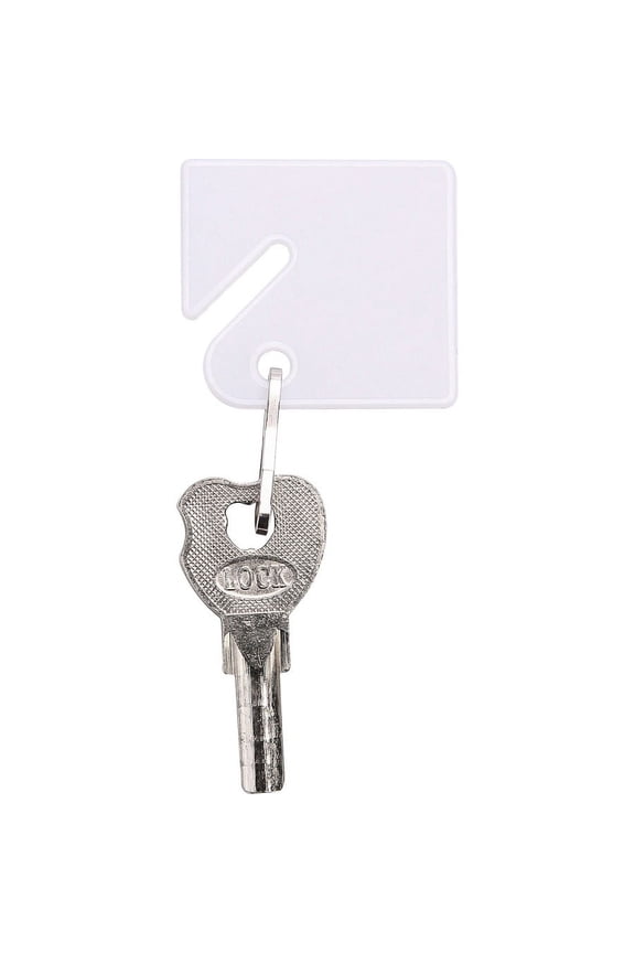 Sparco Square Key Tags - 4.75" Length x 1.40" Width - Square - Hook Fastener - 20 / Pack - Plastic - White | Bundle of 2 Packs