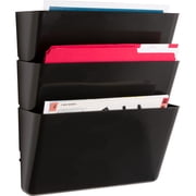 Lorell, Wall File Pockets, 3 / Pack, Black