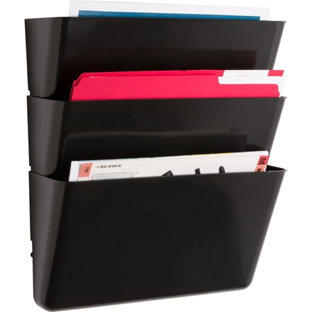 Lorell, Wall File Pockets, 3 / Pack, Black