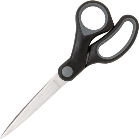 Sparco, SPR25226, Straight Rubber Handle Scissors, 1 Each, Black,Gray