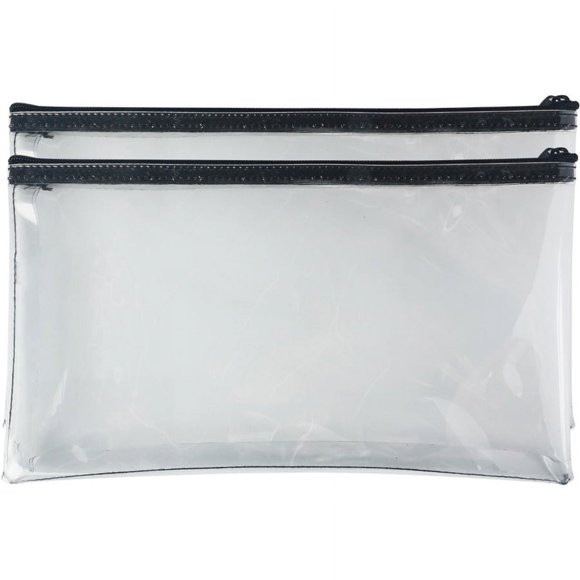Sparco Wallet Bag - 6" Width x 11" Length - Clear - 2/Pack - Currency, Check, Paperwork | Bundle of 5 Packs