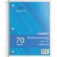 thumbnail image 1 of Sparco Wirebound College Ruled Notebooks - 70 Sheets - Wire Bound - College Ruled - Unruled - 16 lb Basis Weight - 8" x 10 1/2" - Assorted Paper - Assorted Cover - Chipboard Cover - Resist Bleed-throu, 1 of 1