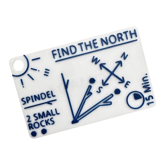 Spare Route Direction Card, Hiking Camping Slim ABS Outdoor Reference with Printed Guide Layout, Travel Backup