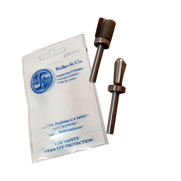 Spare Standard Woodworking Dovetail Router Bit Set for Keller 1500 or 1601 Jig