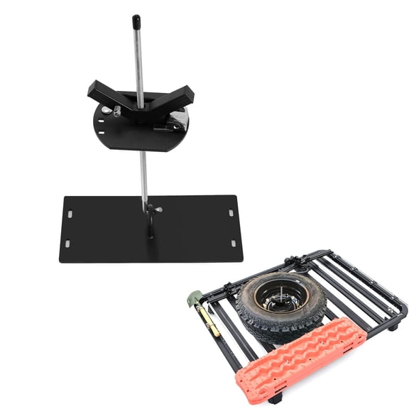 Spare Tire Carrier for Roof Racks,Universal Spare Tire Mount for Roof Racks,Heavy-Duty Carrier Fits Tires Up to 35" Includes Lock for Security