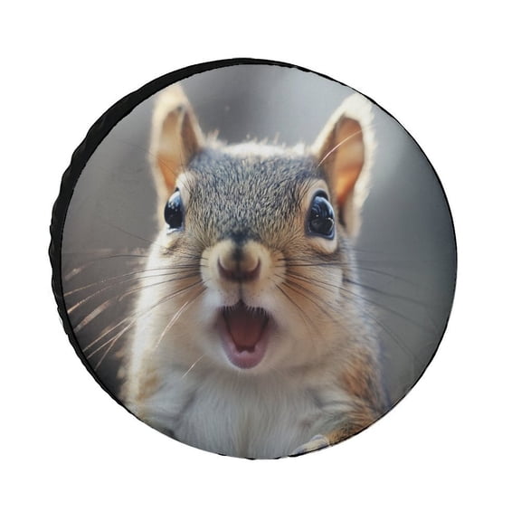 Spare Tire Cover 12inch Funny Squirrel Weatherproof Wheel Protectors Funny Animal Lover Universal for Trailer SUV Truck Camper Travel