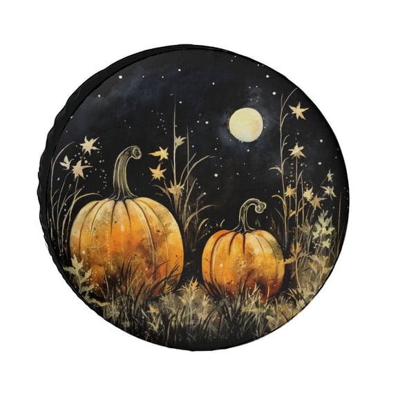 Spare Tire Cover 13inch Pumpkins Patch Waterproof Sun Protection for Fall Thanksgiving Universal Fit for Trailer SUV Truck Camper Travel Trailer