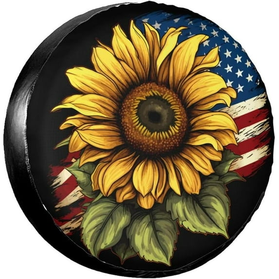 Spare Tire Cover American Flag Spare Tire Covers Weatherproof & Dustproof Wheel Protectors Universal Fit for Rv Trailer SUV Truck Camper Travel
