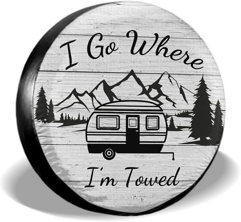 Spare Tire Cover American Flag Waterproof Dust-Proof Universal 14 Inch Wheel Protectors Camper Tire Cover Fit for RV Trailer Truck Jeep SUV Rav4 Motorhome Travel Trailer Accessories