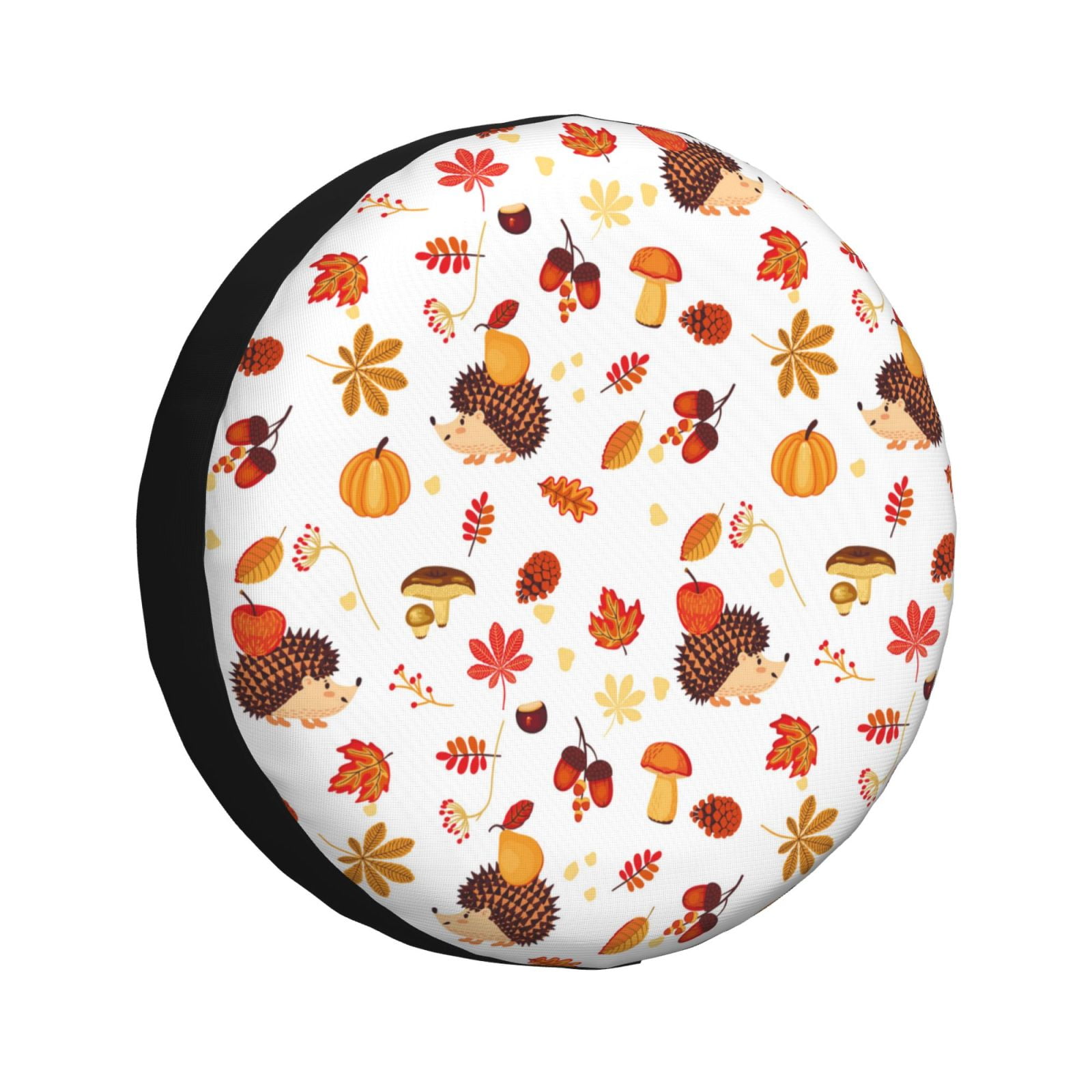 Spare Tire Cover, Autumn Maple Leaf with Hedgehog Wheel Cover Tire