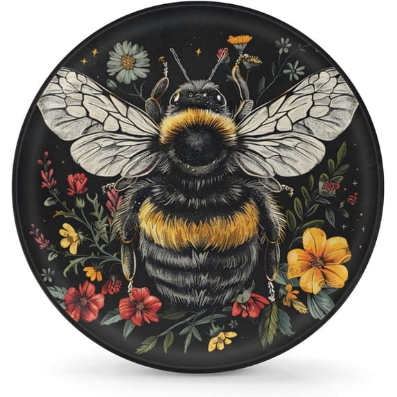 Spare Tire Cover Bee and Flowers Wheel Covers Protectors Waterproof Dust-Proof Universal Fit Trailer, RV, SUV and Many Vehicle