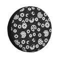 thumbnail image 1 of Spare Tire Cover, Black Gear Pattern White Wheel Cover Tire Covers For Trailers Car Truck Camper Universal Tire Covering Fits Diameter14"-17", 1 of 4