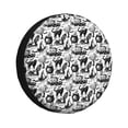 thumbnail image 1 of Spare Tire Cover, Black White Halloween Wheel Cover Tire Covers For Trailers Car Truck Camper Universal Tire Covering Fits Diameter14"-17", 1 of 4