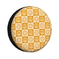 thumbnail image 1 of Spare Tire Cover, Checkered Retro Flowers peace sign Wheel Cover Tire Covers for Trailers Car Truck Camper Universal Tire Covering Fits Diameter 17 inch, 1 of 7