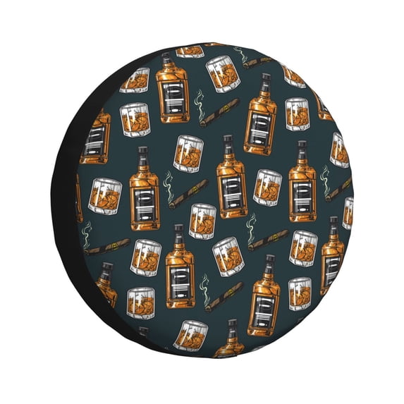 Spare Tire Cover, Cigar Wheel Cover Tire Covers for Trailers Car Truck Camper Universal Tire Covering Fits Diameter 16 inch