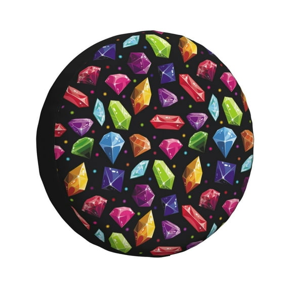 Spare Tire Cover, Colorful Diamond Wheel Cover Tire Covers For Trailers Car Truck Camper Universal Tire Covering Fits Diameter14"-17"