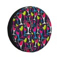 thumbnail image 1 of Spare Tire Cover, Colourful Wine Glass Print Wheel Cover Tire Covers For Trailers Car Truck Camper Universal Tire Covering Fits Diameter14"-17", 1 of 4