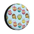 thumbnail image 1 of Spare Tire Cover, Cute Cartoon Owls A Wheel Cover Tire Covers for Trailers Car Truck Camper Universal Tire Covering Fits Diameter 16 inch, 1 of 7