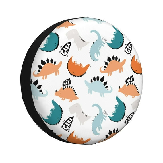 Spare Tire Cover, Cute Dinosaur Pattern Wheel Cover Tire Covers For Trailers Car Truck Camper Universal Tire Covering Fits Diameter14"-17"