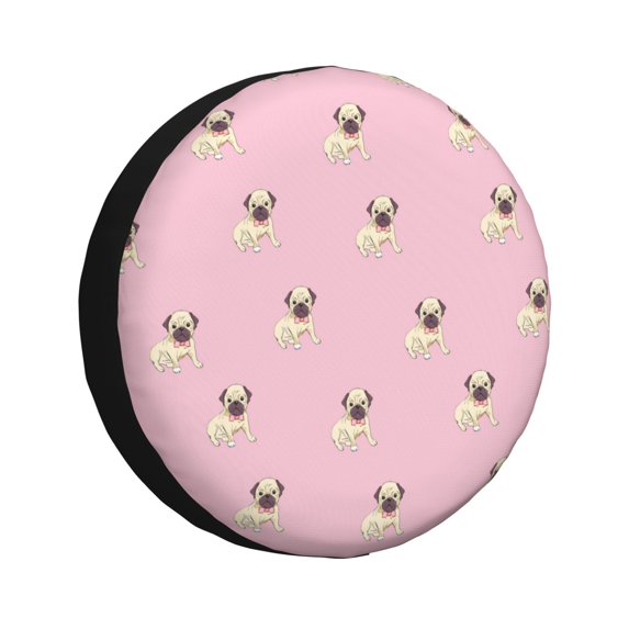 Spare Tire Cover, Cute French Bulldog Cartoon Pink Wheel Cover Tire Covers For Trailers Car Truck Camper Universal Tire Covering Fits Diameter14"-17"