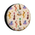 Spare Tire Cover Dogs In Different Poses Universal Fit for RV Car
