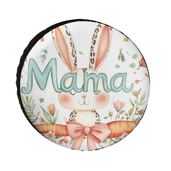 Spare Tire Cover Easter Mama Wheel Protectors Tire Covers Weatherproof Wheel Covers Holiday Easter Decorations Tire Cover Universal Fit for Trailer SUV Truck Camper Travel Trailers Accessories 12inch