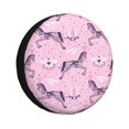 thumbnail image 1 of Spare Tire Cover, Exotic Cute Horse Star Pink Wheel Cover Tire Covers For Trailers Car Truck Camper Universal Tire Covering Fits Diameter14"-17", 1 of 4
