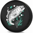 thumbnail image 1 of Spare Tire Cover Fish Weatherproof Dust-Proof Universal Fit for Trailer RV SUV Truck Camper Travel Boat Trailer, 1 of 10