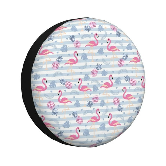 Spare Tire Cover, Flamingo And Pineapple Wheel Cover Tire Covers For Trailers Car Truck Camper Universal Tire Covering Fits Diameter14"-17"
