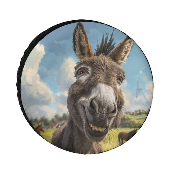 Spare Tire Cover Funny Donkey Wheel Tire Cover Waterproof Sun Protection Funny Donkey Gifts Tire Cover for Trailer SUV Truck Camper Travel Trailer Accessories 13 Inch