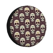 Spare Tire Cover, Funny Skull Star Wheel Cover Tire Covers For Trailers Car Truck Camper Universal Tire Covering Fits Diameter14"-17"