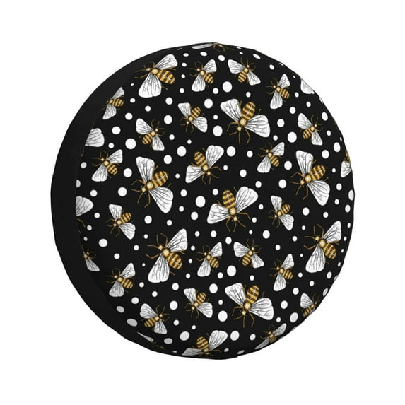 Spare Tire Cover, Honey Bees At Night Wheel Cover Tire Covers For Trailers Car Truck Camper Universal Tire Covering Fits Diameter14"-17"