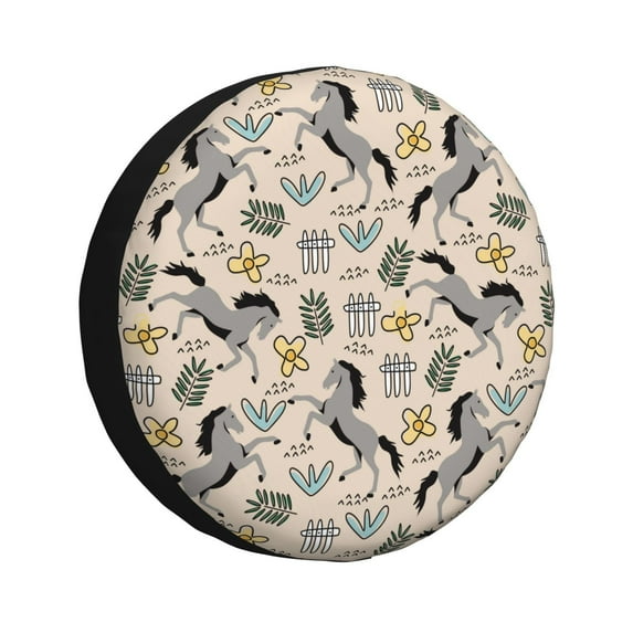 Spare Tire Cover, Horse Wheel Cover Tire Covers For Trailers Car Truck Camper Universal Tire Covering Fits Diameter14"-17"