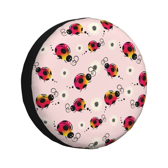 Spare Tire Cover, Ladybug Cute Wheel Cover Tire Covers For Trailers Car Truck Camper Universal Tire Covering Fits Diameter14"-17"