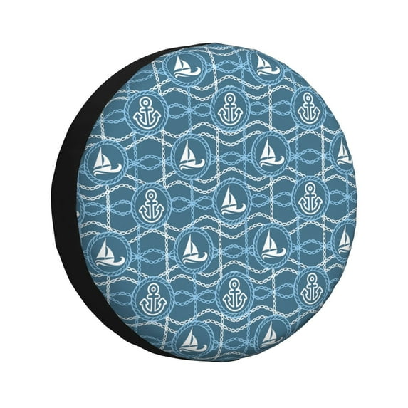 Spare Tire Cover, Nautical Wheel Cover Tire Covers for Trailers Car Truck Camper Universal Tire Covering Fits Diameter