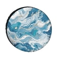 thumbnail image 1 of Spare Tire Cover Paint Blue Green And Gold Liquid Marbling Ink Marble Abstract Weatherproof Wheel Protectors Teal Turquoise Marble Tire Cover for Camper Travel Trailer SUV Truck 14inch, 1 of 8