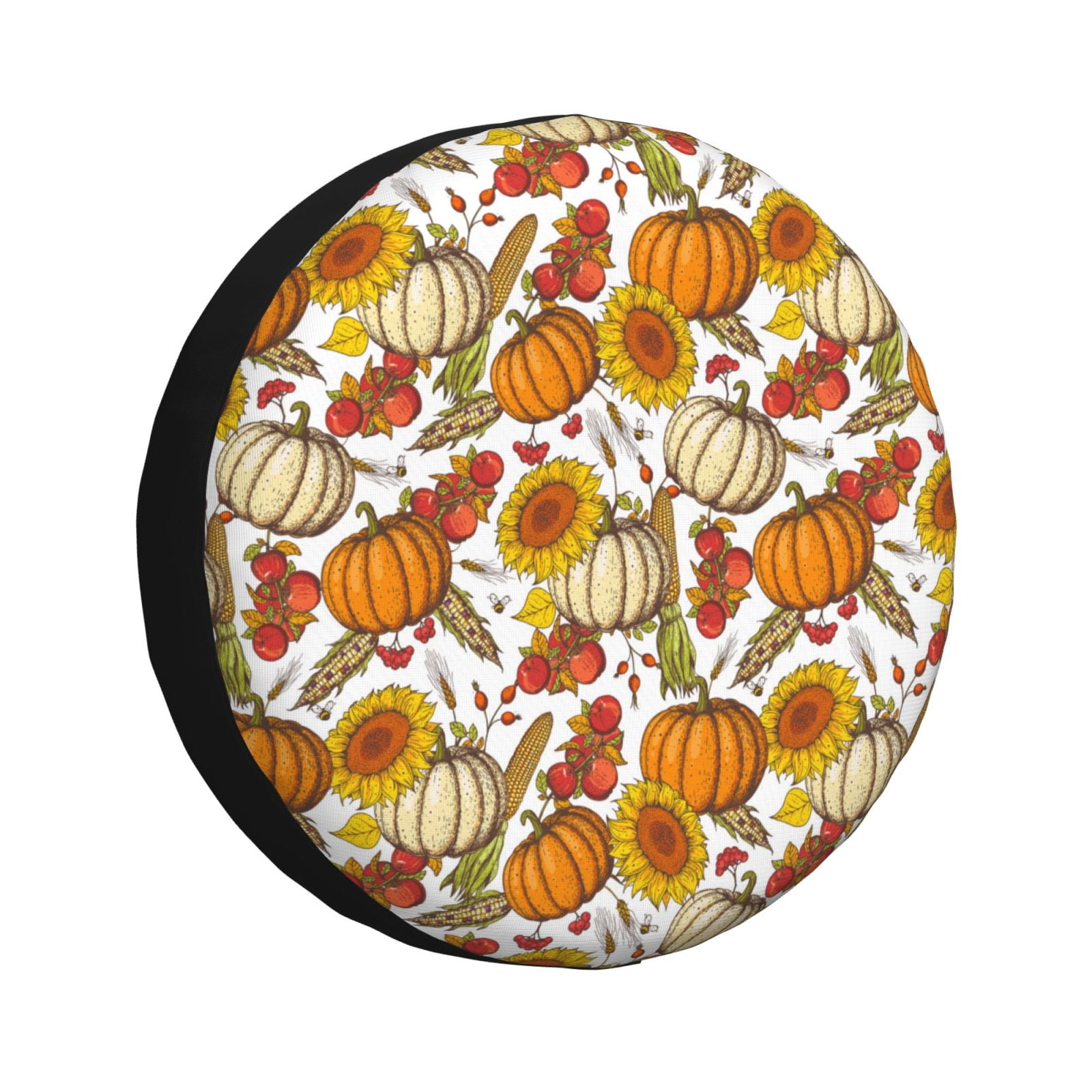 Spare Tire Cover, Pumpkin Corn Daisy Wheel Cover Tire Covers for Trailers Car Truck Camper