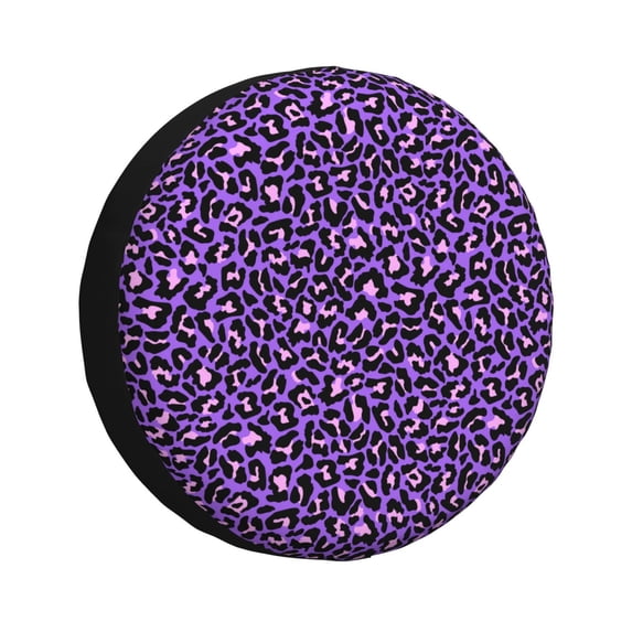 Spare Tire Cover, Purple Leopard Wheel Cover Tire Covers for Trailers Car Truck Camper Universal Tire Covering Fits Diameter 16 inch