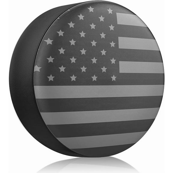 Spare Tire Cover for RV Trailer, Waterproof Leather Wheel Cover with American USA Flag, Camper Spare Tire Cover Fit for Jeep Wrangler Rv SUV Truck Travel Trailer