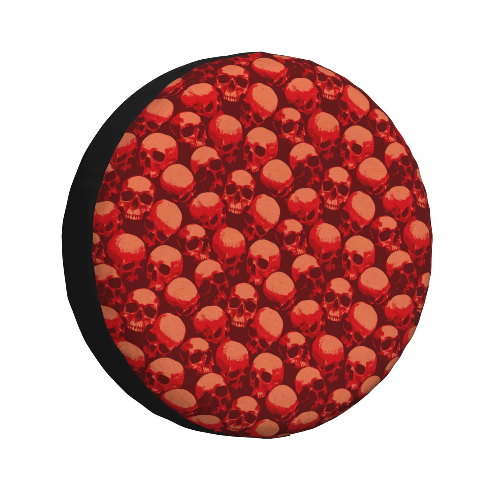 Spare Tire Cover, Red Skulls 1 Wheel Cover Tire Covers for Trailers Car Truck Camper Universal